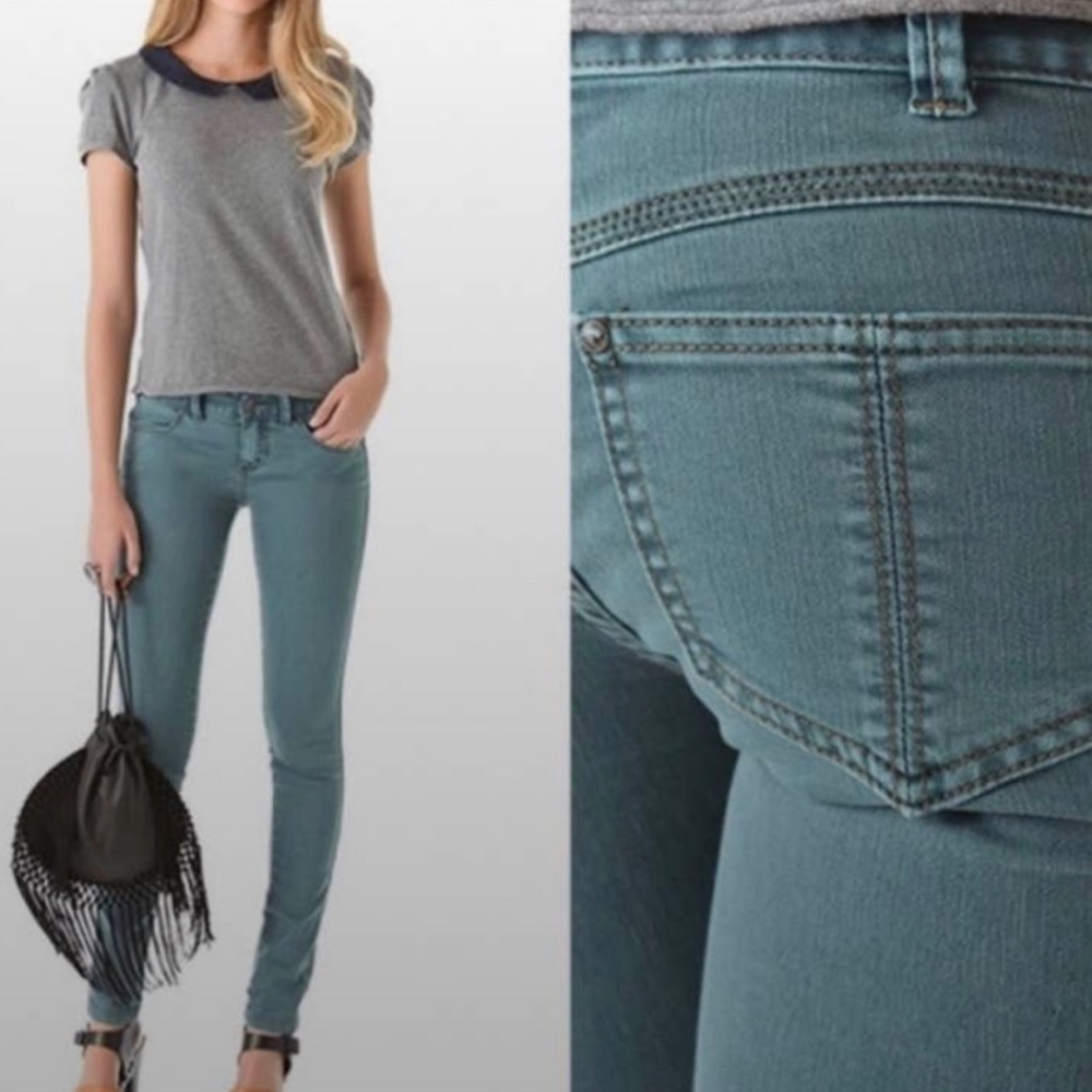 Free People Teal Skinny Jeans Size 30